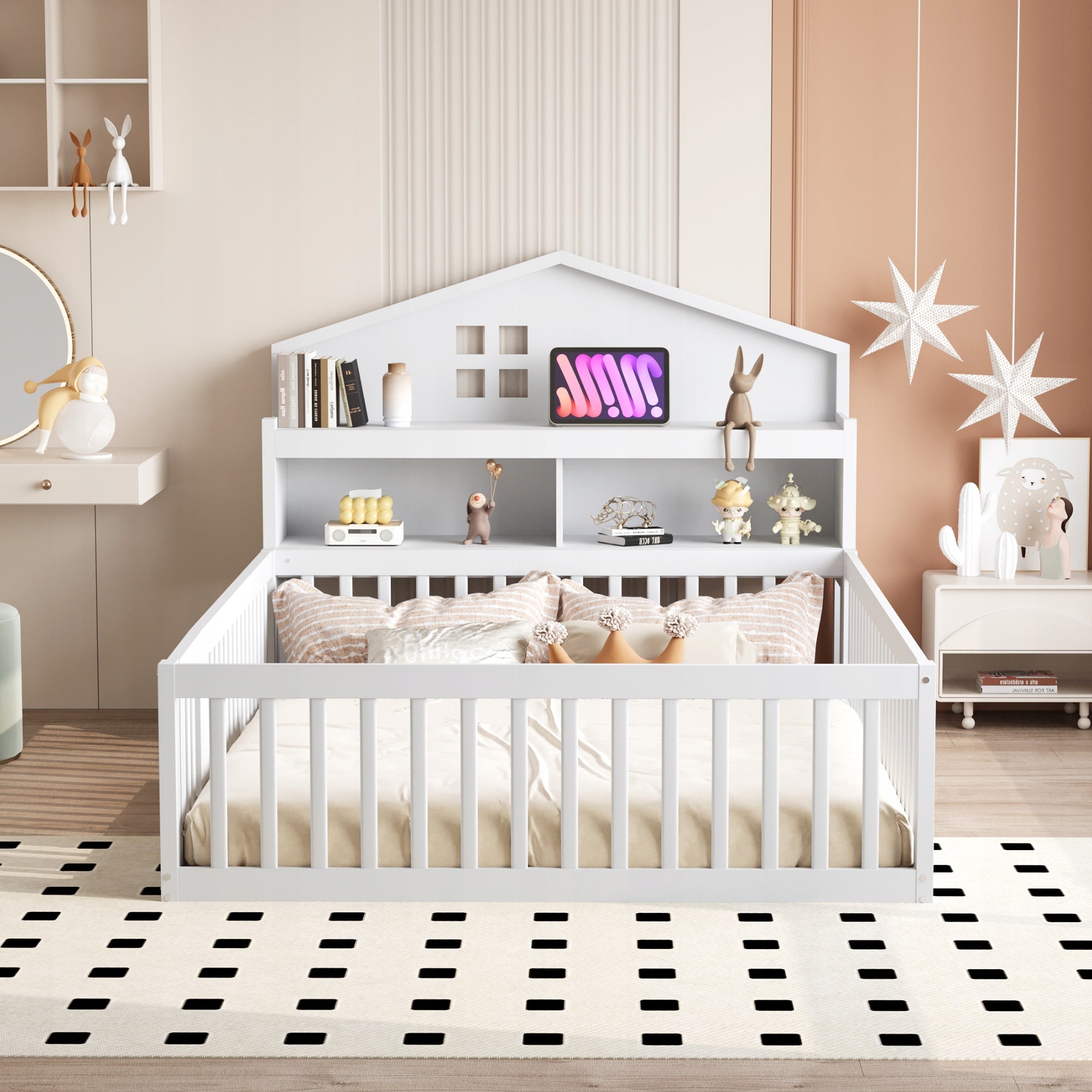 Letto singolo per bambini - Xylo - 140x200 - Bianco - Con cassetti