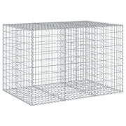 Gabbione recinto a gabbia muro di contenimento con coperchio 150 x 100 x 100 cm ferro zincato argento 02_0040137
