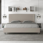 Letto imbottito Matrimoniale 200x200 cm Goya - Similpelle,Senza rete,Tortora