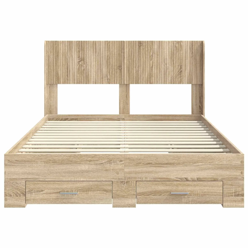 Struttura del letto con stoccaggio e testata Rovere Sonoma 3414477