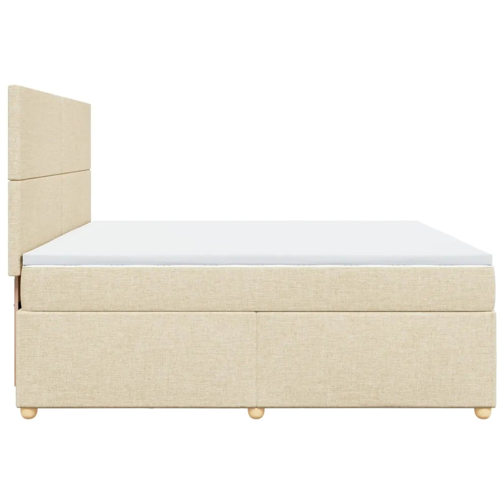 Giroletto a Molle con Materasso Crema 200x200 cm in Tessuto