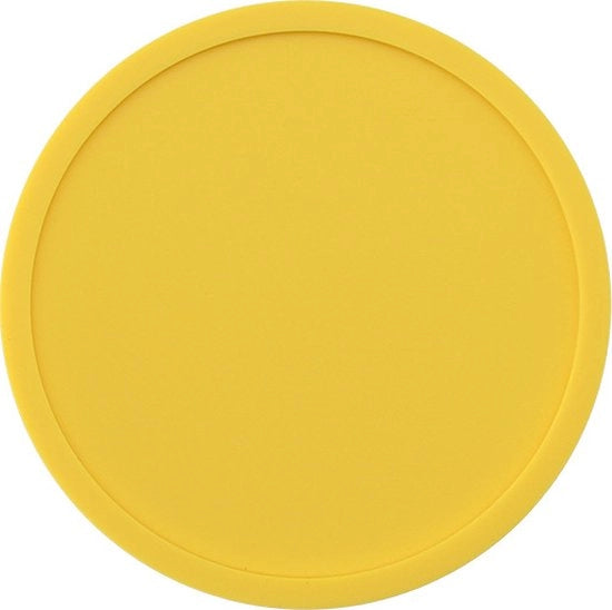 Set di 8 sottopiani, disegno spesso (0,2 pollici) sottopiani a forma di tazza rotonda da 8, sottopiani in silicone per bevande, pad di caffè, birra - giallo - 10x0,5cm