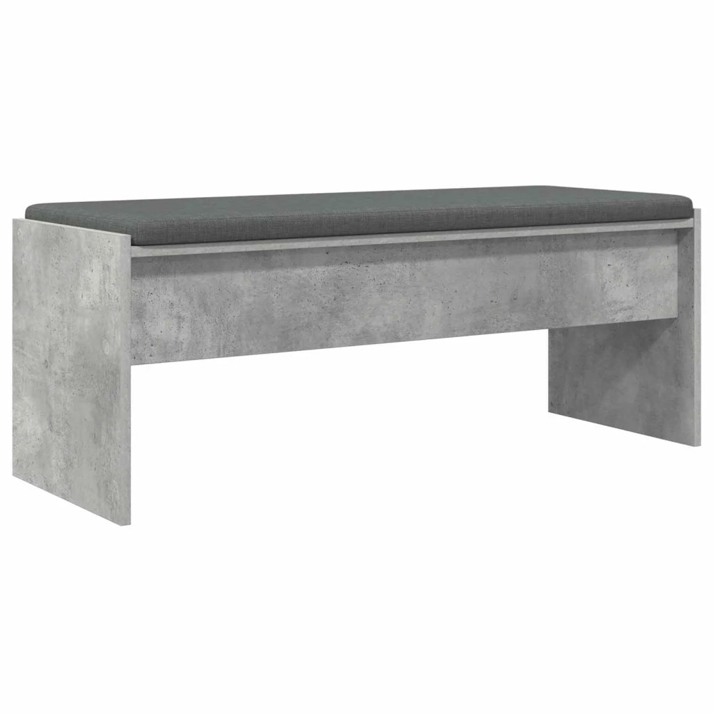 Panca per ingresso con cuscino Grigio cemento 103 x 38 x 40 cm