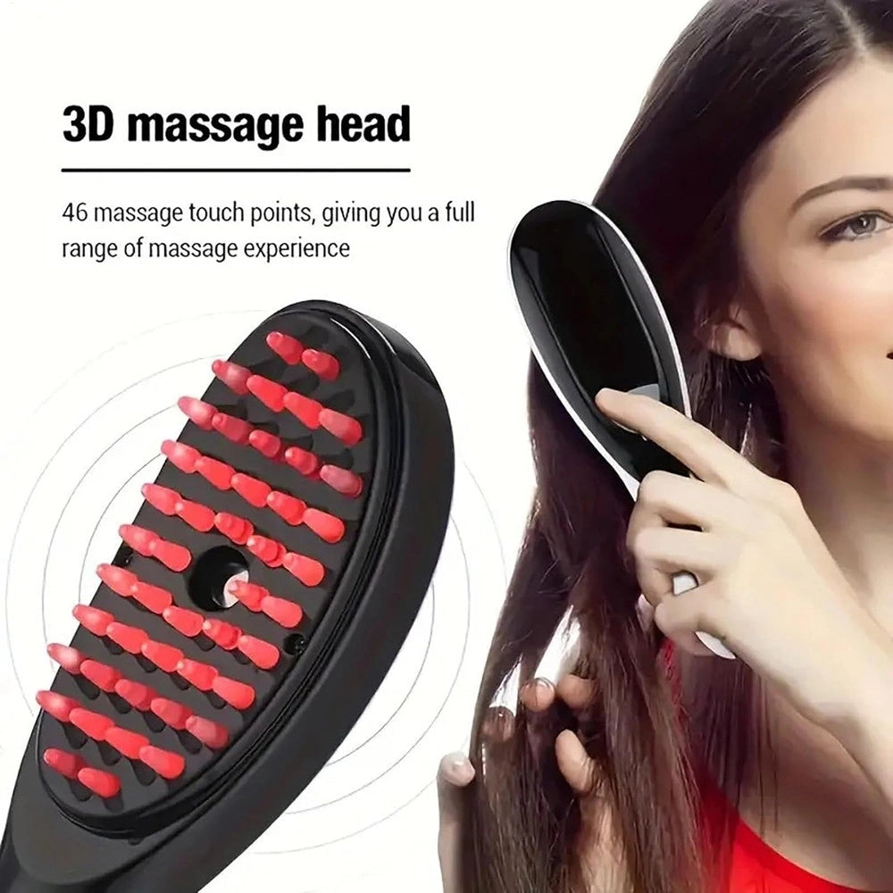 Trade Shop - Spazzola Elettrica Vibrante Led Vapore Multifunzionale Per Crescita Capelli Massaggiatore -