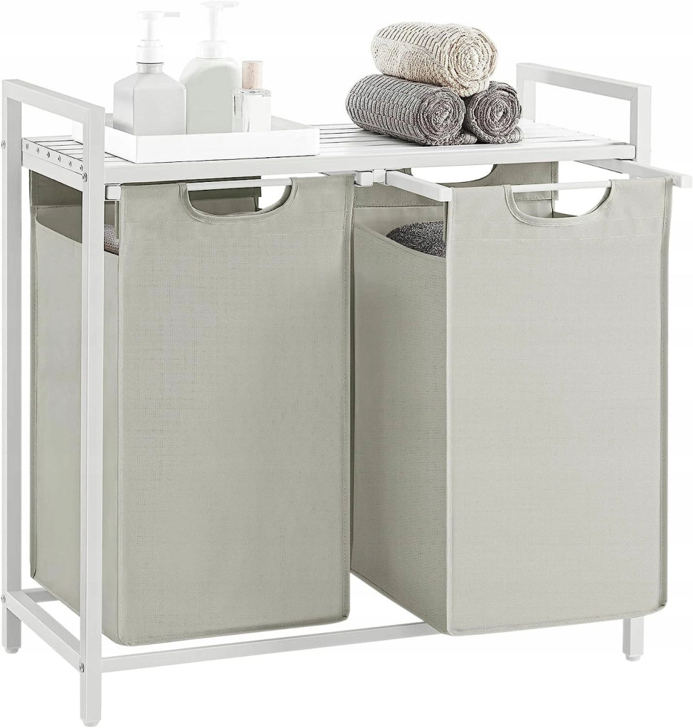 Mobile portabiancheria Valora a 2 scomparti bianco 92L per bagni