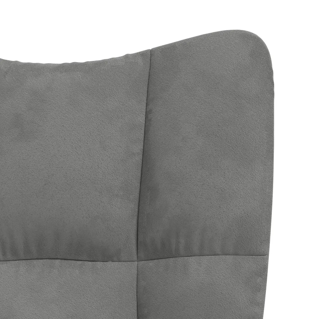 Sedia Relax Grigio Scuro in Velluto 328118