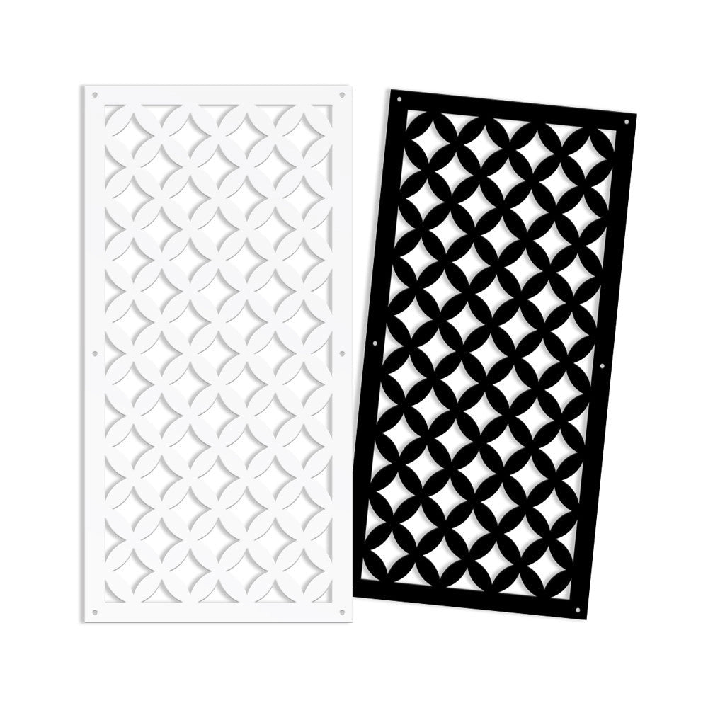 ROMBI - Pannello in PVC traforato - Parasole Misura: 50x150 cm, Colore: bianco