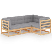 Set di mobili da giardino mobili da esterno 4 pezzi con cuscini legno di pino massiccio 02_0016114