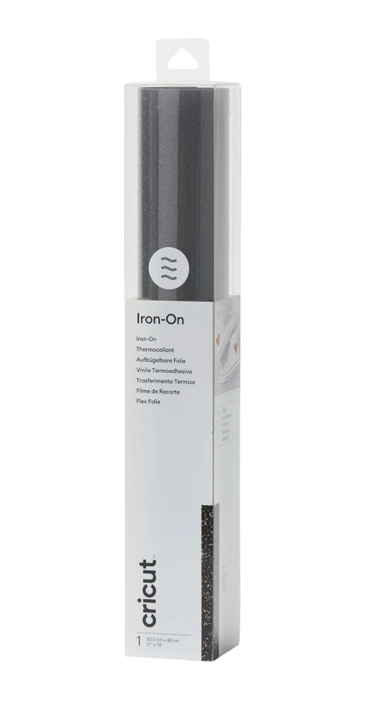 Cricut Explore/Maker Rotolo Smart Termoadesivo Iron-On Everyday 33 x 91 cm - Glitter Black