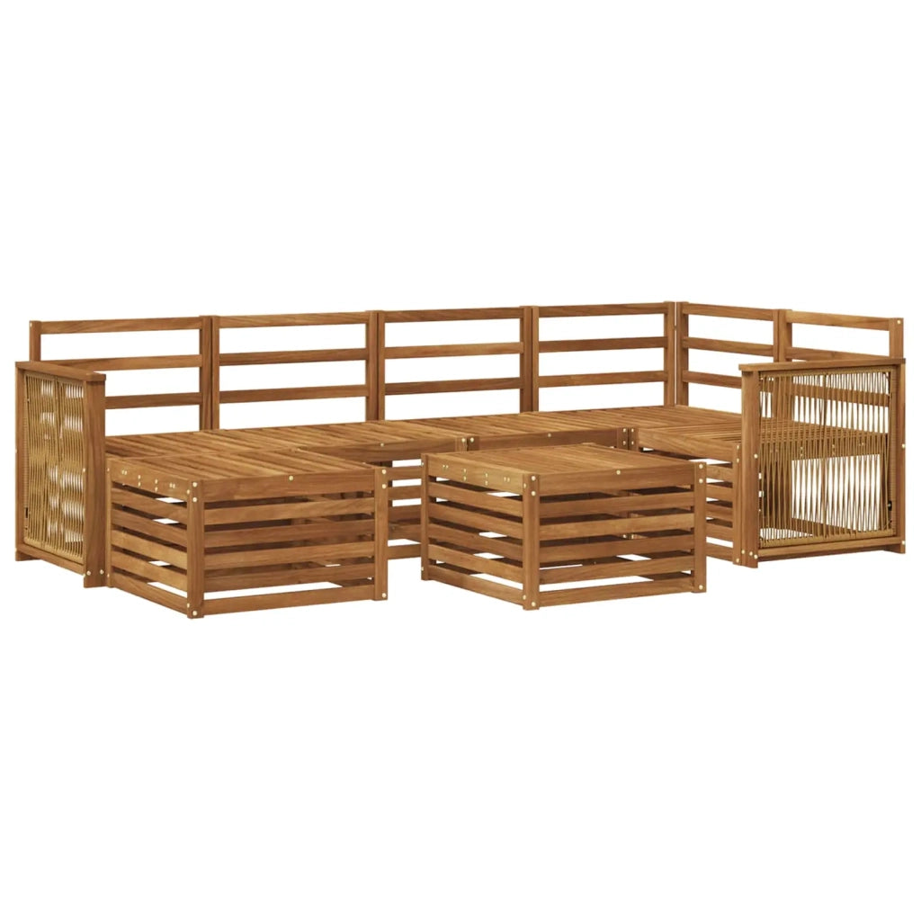 Set divano sezionale 6 pcs Naturale Legno di Acacia Massello