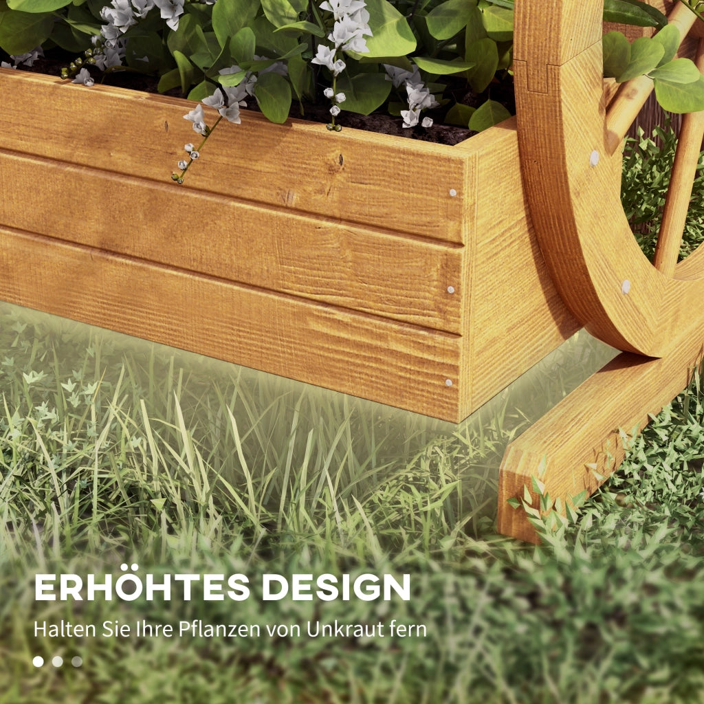 FIORIERA a 3 livelli 62x61x57 cm in legno con ruote decorative