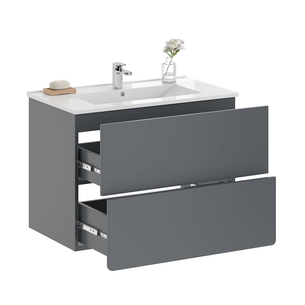 Vicco Set mobili bagno Grigio 2 parti
