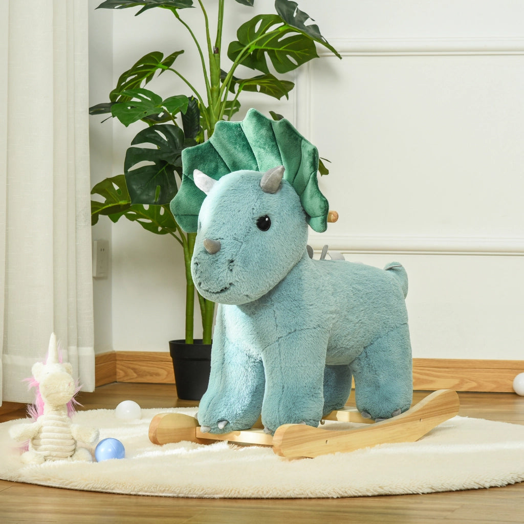Giocattolo Dinosauro a Dondolo con Suono ¨C zephmum ¨C Verde Legno di Pioppo