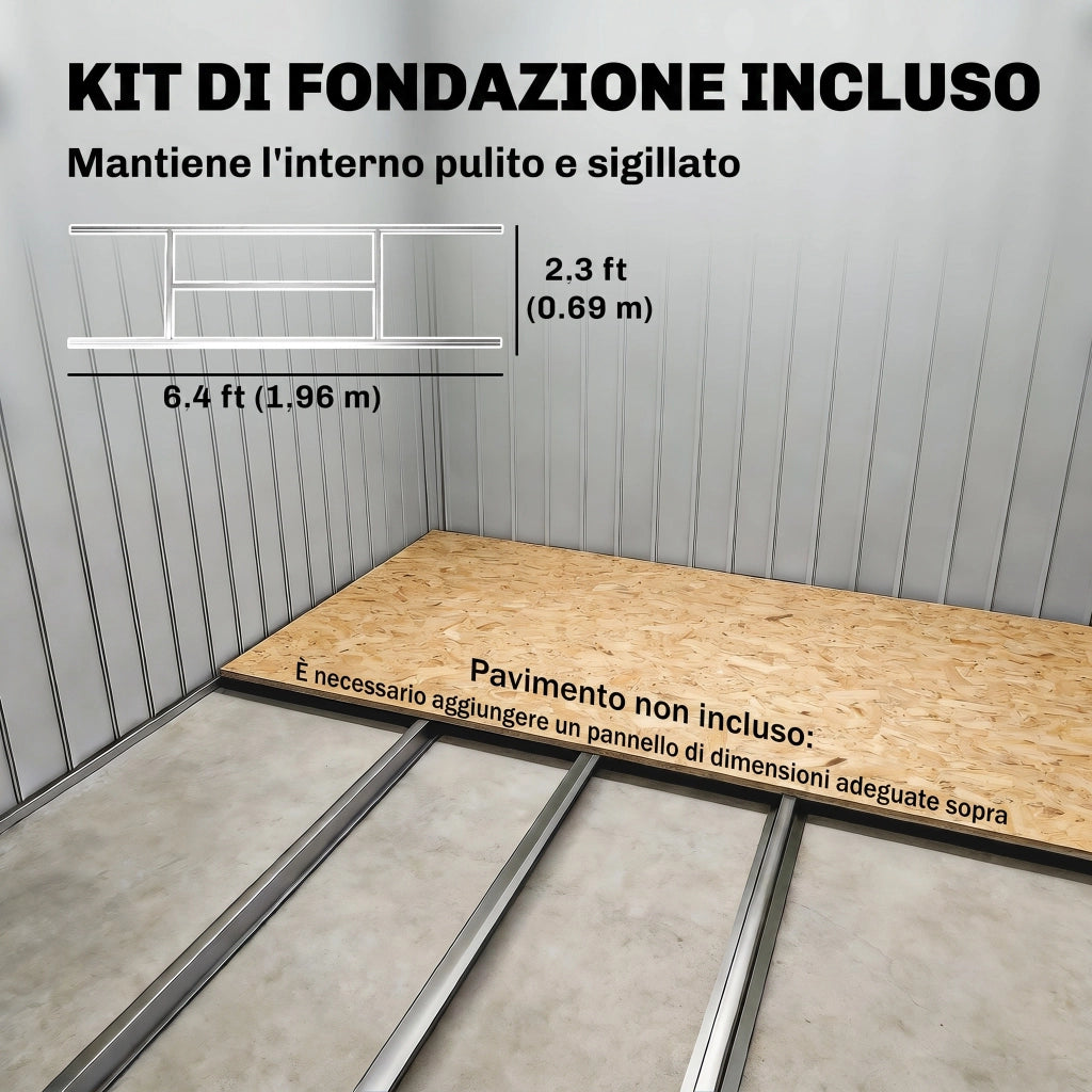 Casetta da Giardino in Metallo ¨C zephmum ¨C Marrone 210x130 cm