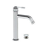 Miscelatore lavabo, altezza media, senza foro sul corpo, con scarico click-clack e troppopieno - serie Atelier