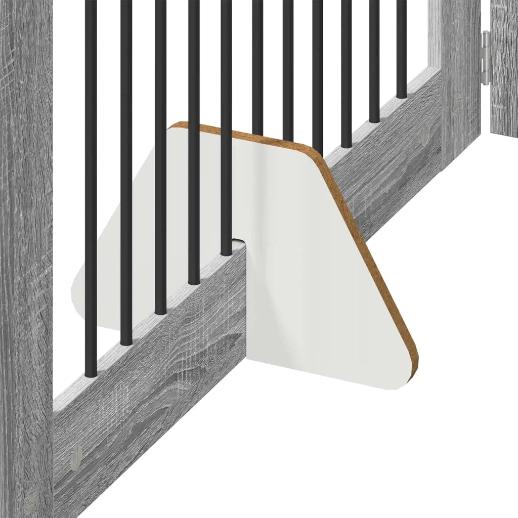Cancello per cani con supporti 4 pz Grigio Sonoma 100 x 60 cm CFW9914167