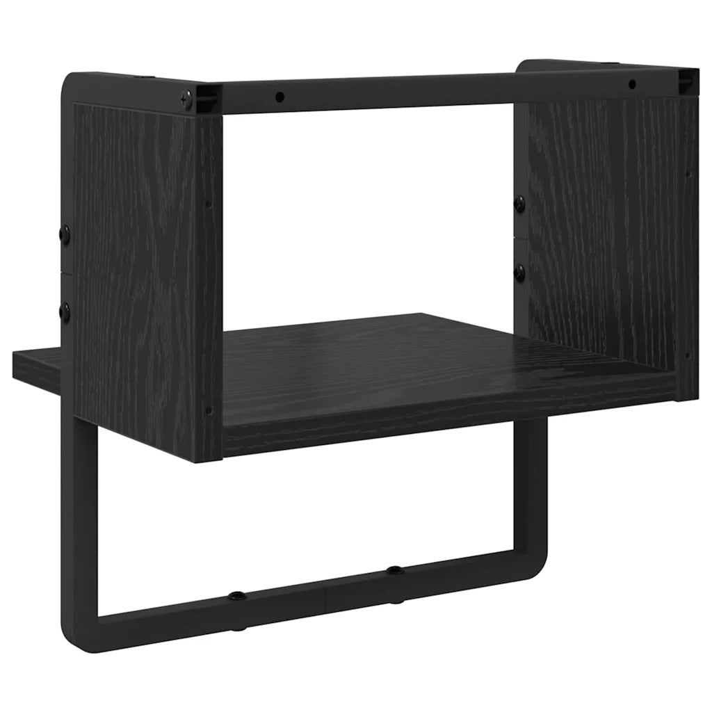 Scaffale da parete con lo scaffale Rovere Nero 30 x 25 x 30 cm 893637