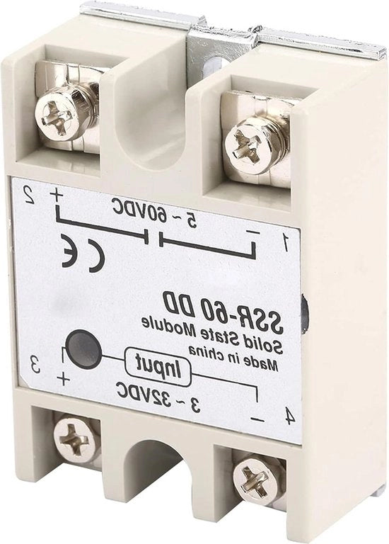 Relè a semiconduttore SSR-60DD 3-32 VDC a 5-200 VDC 80 A - modulo SSR DC-AC per processi di automazione industriale.