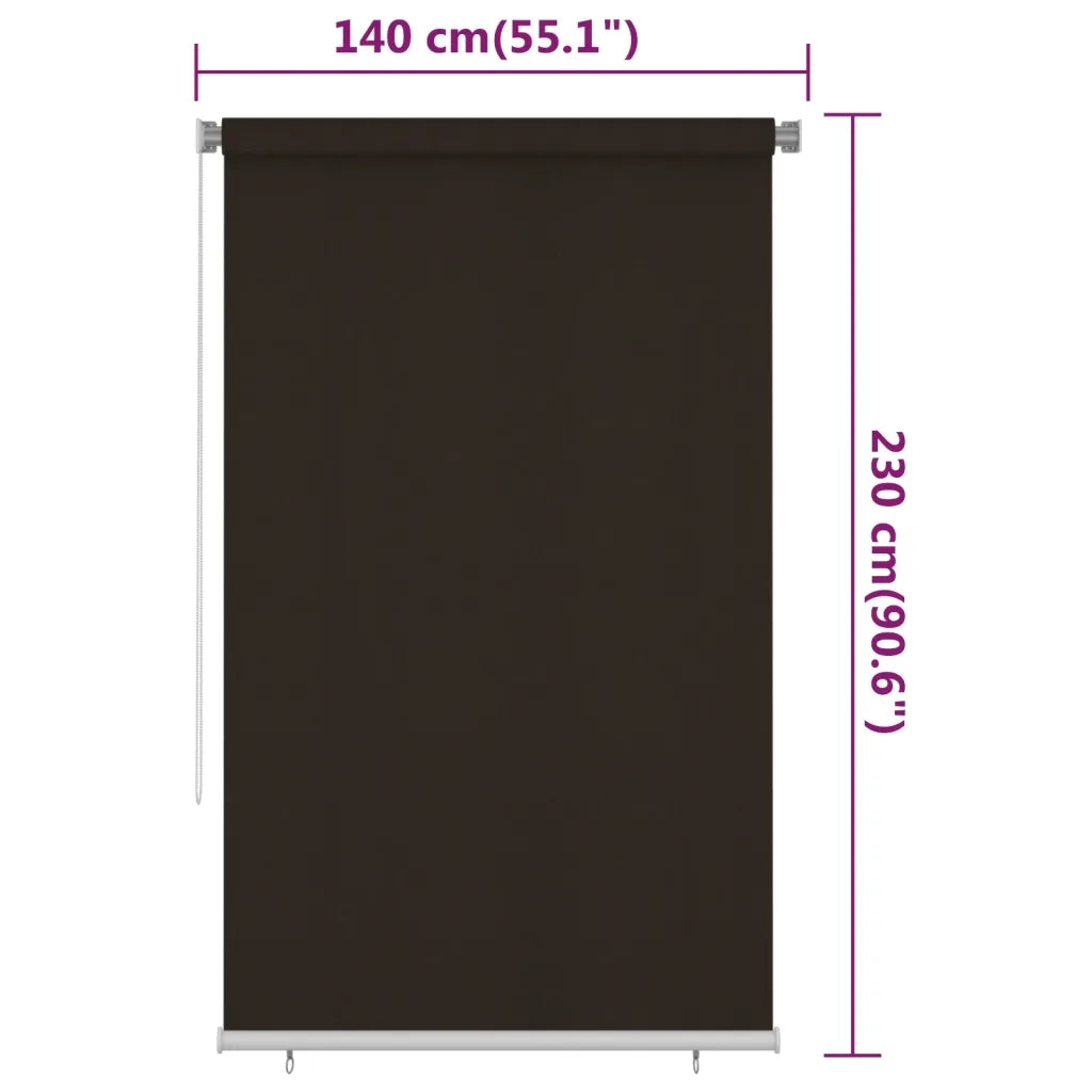 Tenda a Rullo per Esterni 140x230 cm Marrone HDPE