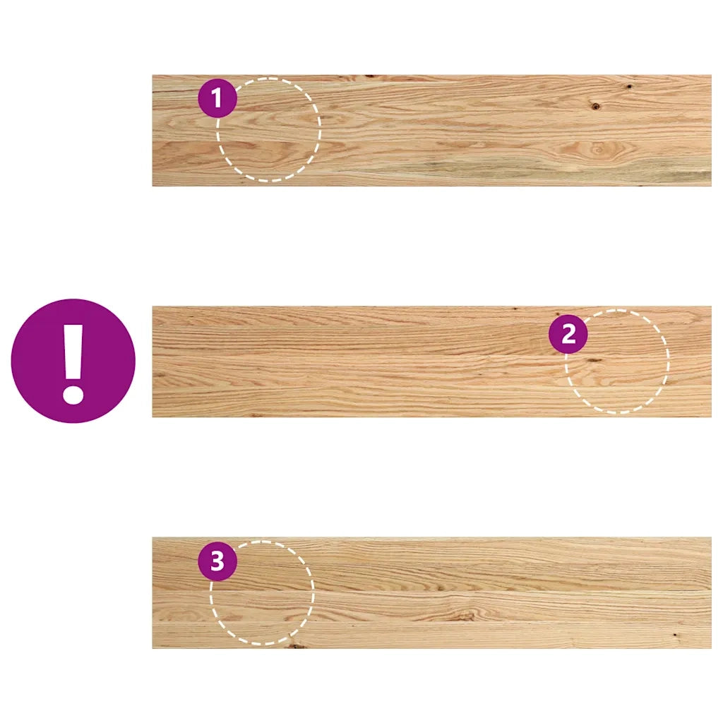 Davanzali 2 pz Non Trattati 100x20x2cm Legno Massello di Rovere