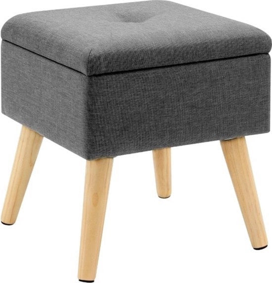 Scatola di conservazione con spazio di stoccaggio - elegante e funzionale - gambe in legno robuste - design moderno - colore grigio chiaro - 32x36,5 cm