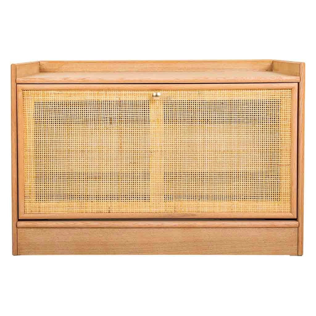 Panca scarpiera in MDF e griglia, marrone, 80x38x53
