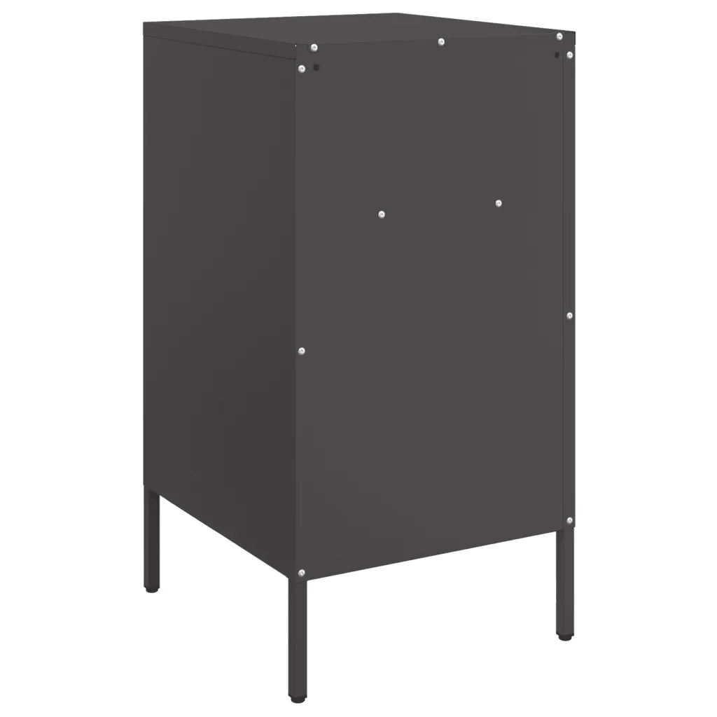 Comodini 2 pz-Set di 2 Tavolino da notte Neri 36x39x68 cm in Acciaio 596898