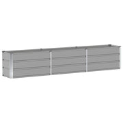 Fioriera moderna multifunzionale per interni/esterni 240 x 40 x 45 cm in acciaio grigio chiaro codice 02_0059183.