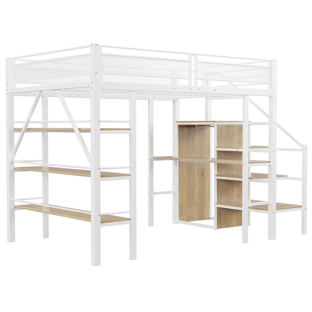 LETTO A SOPPALCO Multifunzionale 140x200 cm in Metallo Bianco