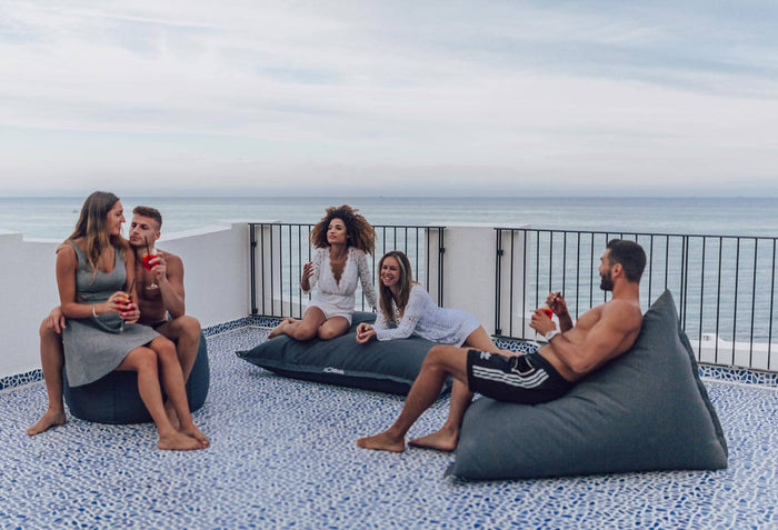 Poltrona a Sacco Pouf Sdraio in Acrilico Pomodone Milk Bordeaux