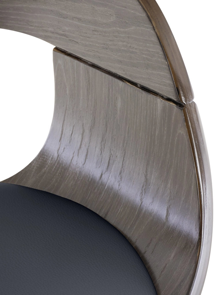 Sgabello Kingston in Similpelle nero/grigio