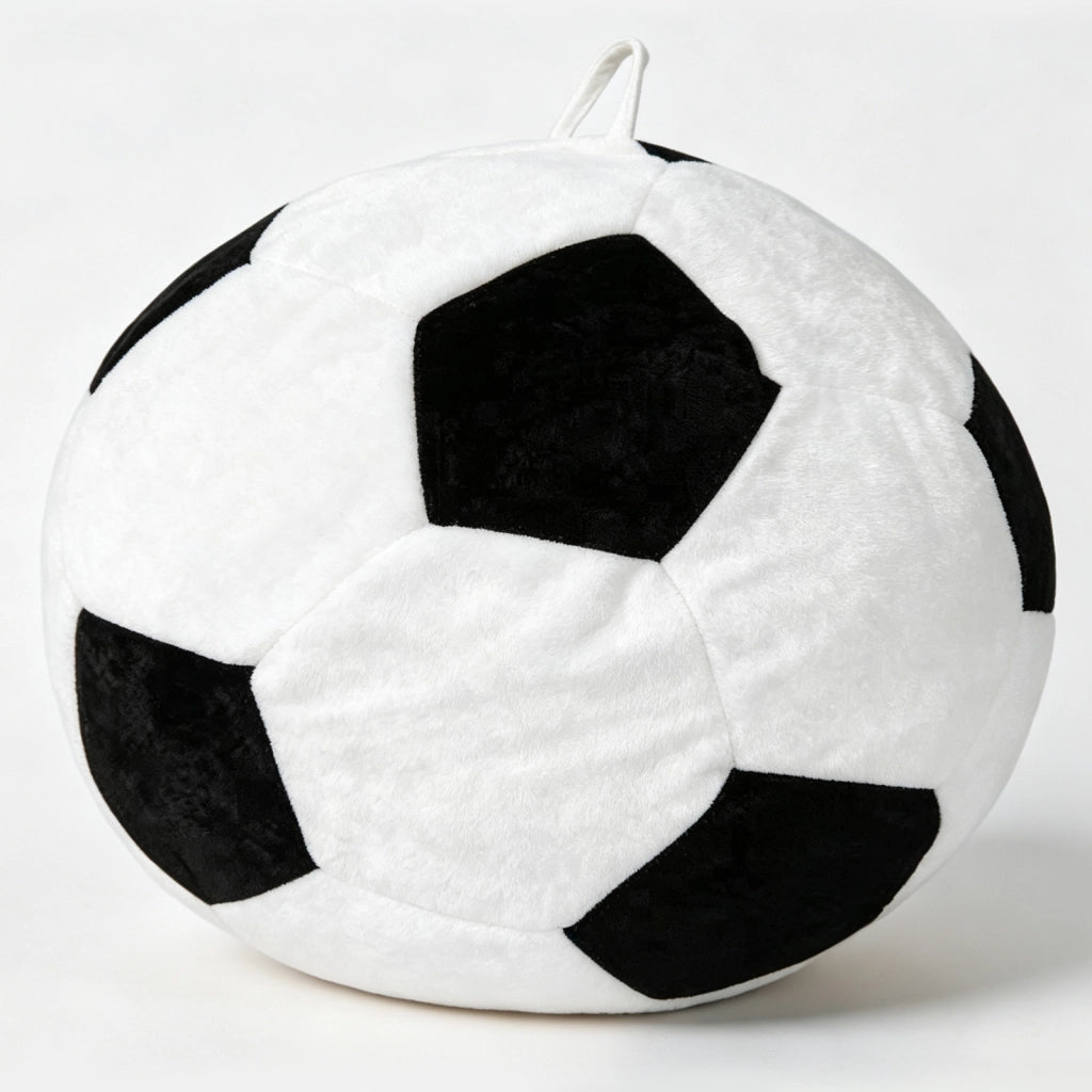 Poltrona pouf rotonda con imbottitura in schiuma e tessuto flanella in bianco e nero