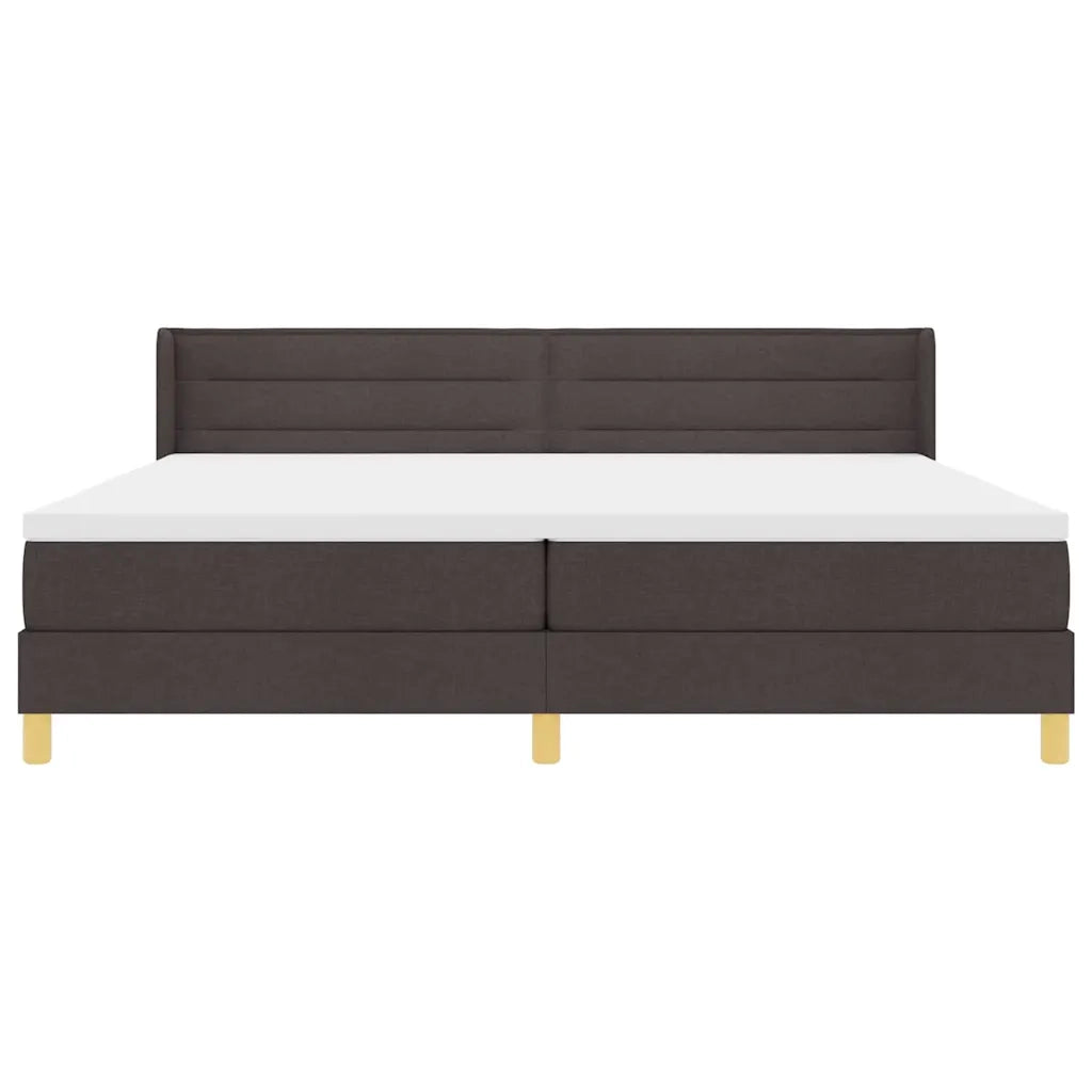 Letto a molle con materasso Marrone Scuro 200 x 200 cm Tessuto 3341254