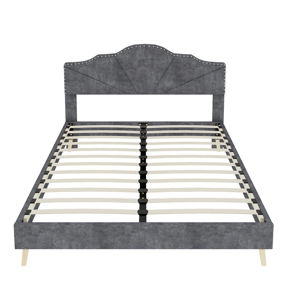 Letto Contenitore Imbottito ¨C MINIMAL ¨C Grigio 160x200 con Materasso