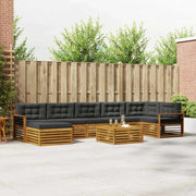 Set di divani da esterno con cuscino 8 pcs Naturale e Antracite