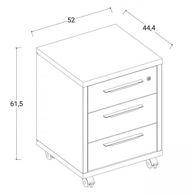 CASSETTIERA RILEGA RUOTE 54X45XH64CM ARTISAN OAK