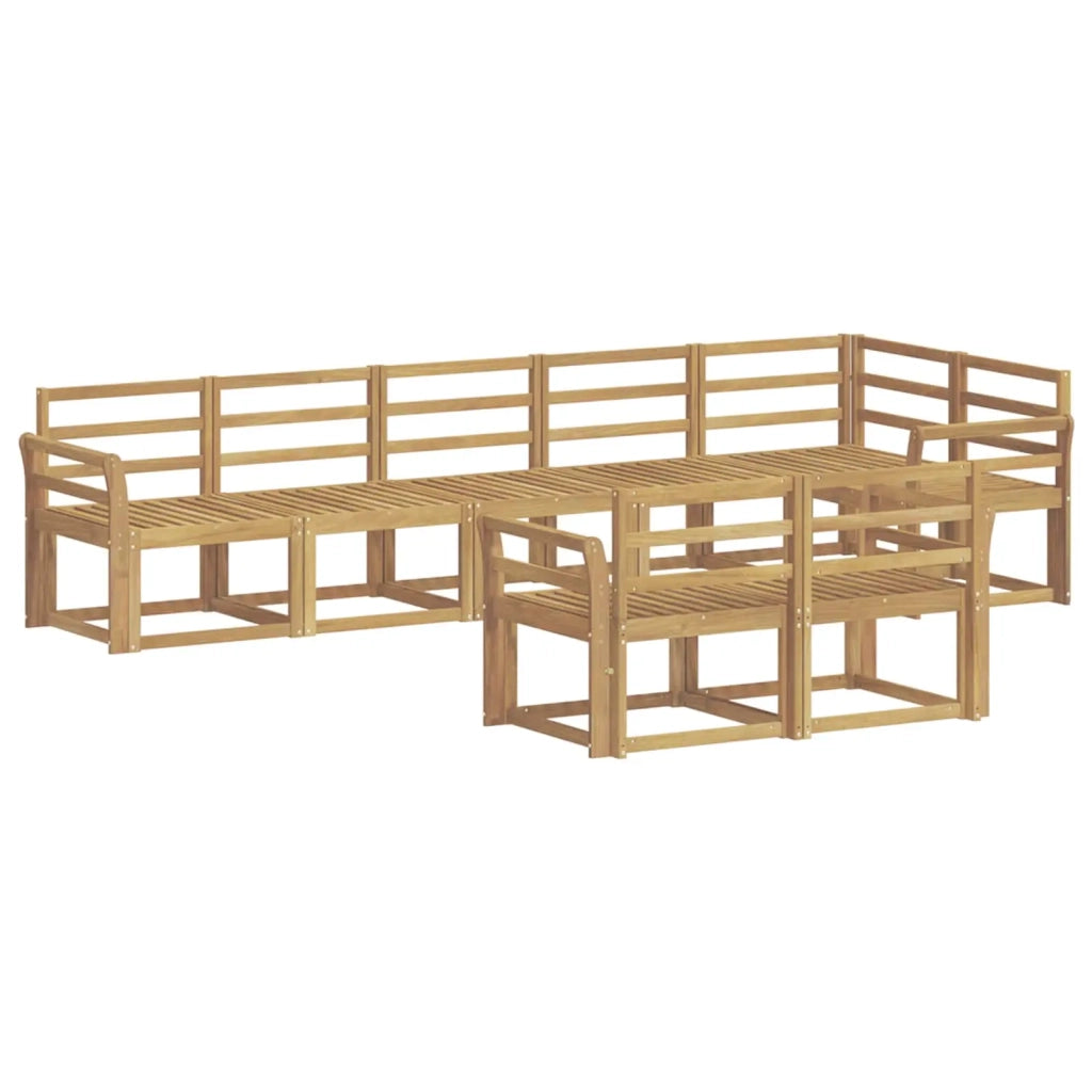 Set di divani da esterno 8 pcs Bianco Legno di Acacia Massello 3387803