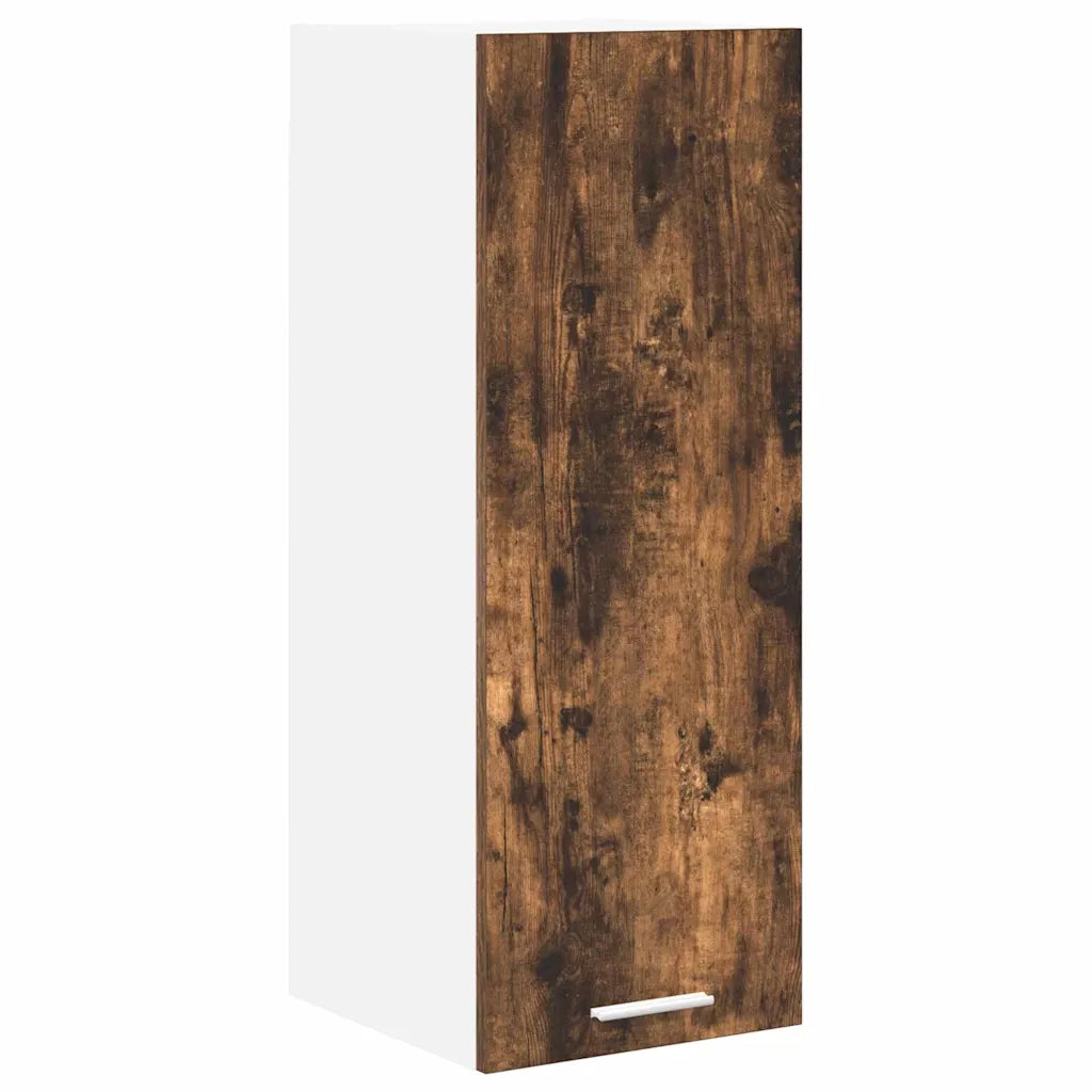 Armadio pensile con porta Riga 2 pcs Rovere Affumicato e Bianco 884251