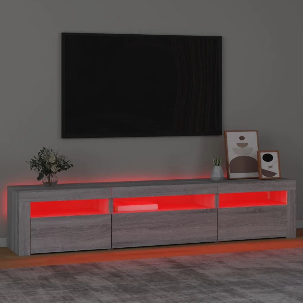Mobile Porta TV con Luci LED Grigio Sonoma 195x35x40 cm cod mxl 24764