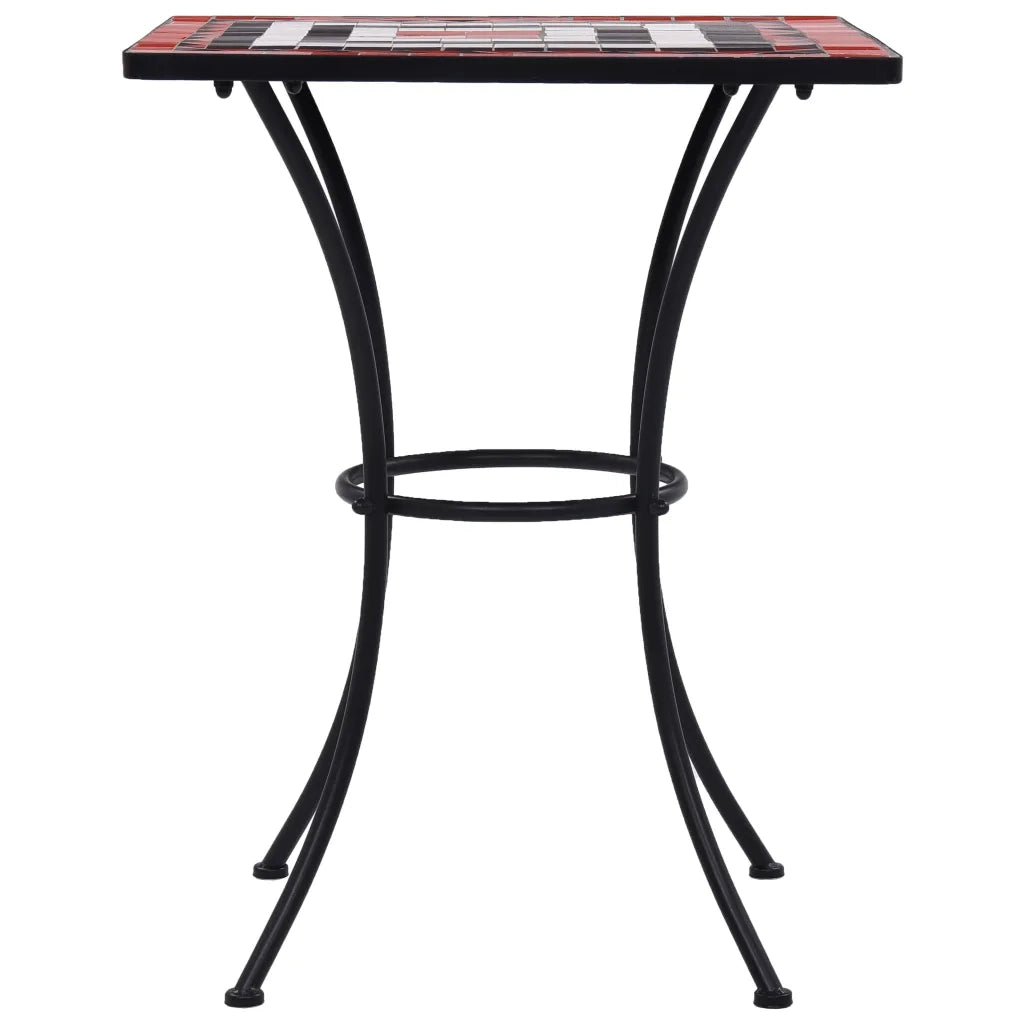 Tavolino Bistrot con Mosaico Terracotta e Bianco 60 cm Ceramica 46708
