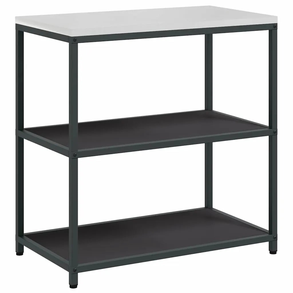 Set di Stoccaggio per Cucina con lo scaffale 3 pcs Nero Acciaio