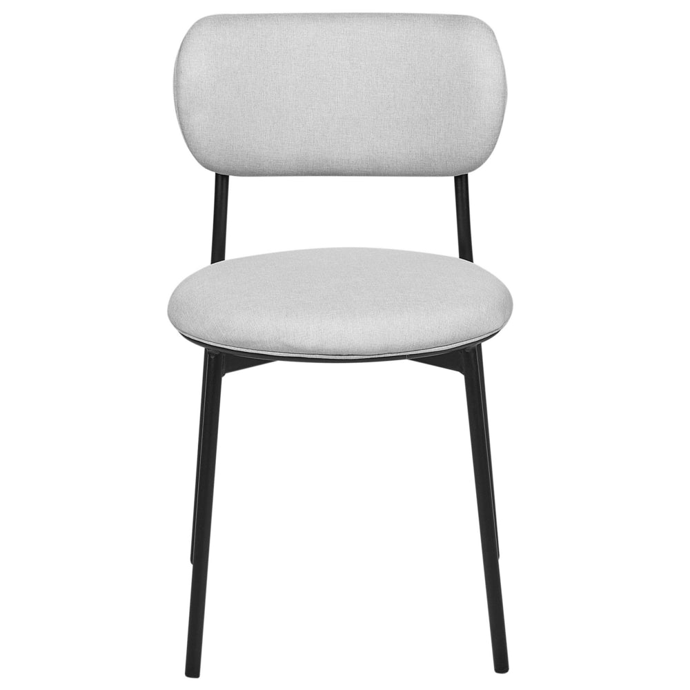 Set di 2 sedie da pranzo Grigio Sedute in poliestere Gambe in metallo senza braccioli per la sala da pranzo Cucina