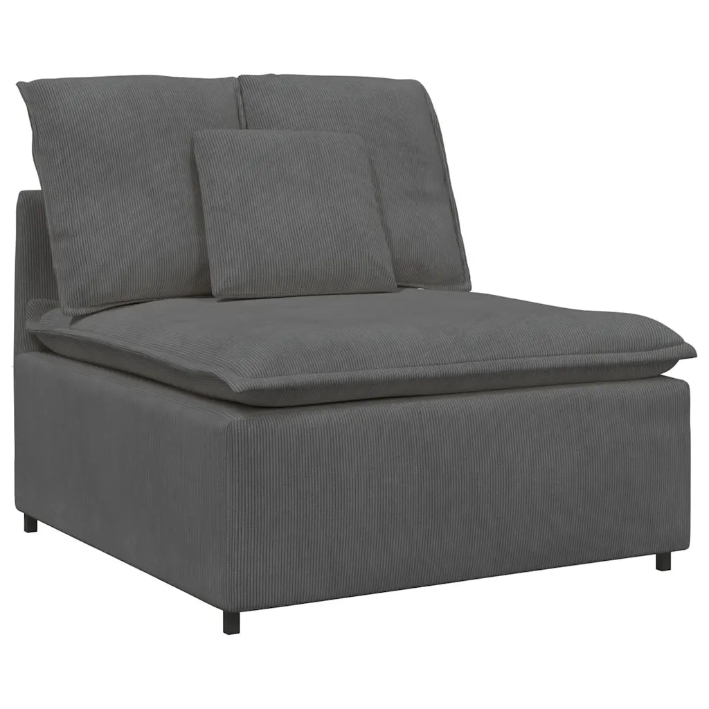 Modulo Centrale Divano Modulare con Cuscini Grigio Scuro 100 cm CFW7360673