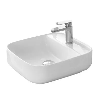 Lavandino da appoggio 39x39 cm in ceramica lucida con angoli tondi