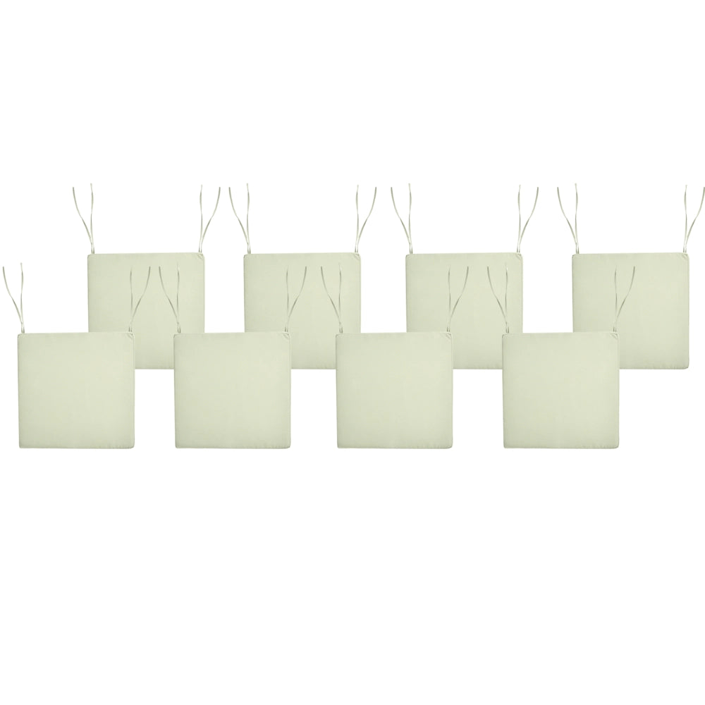 Set di 8 cuscini per sedie da giardino in tessuto poliestere resistente ai raggi UV verde chiaro