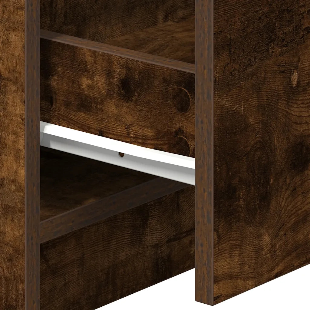 Comodino con 2 Cassetti Rovere Fumo 40x36x50 cm 858793
