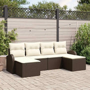 Set Divano da Giardino 6 pcs Marrone Rattan in Polipropilene 3346148