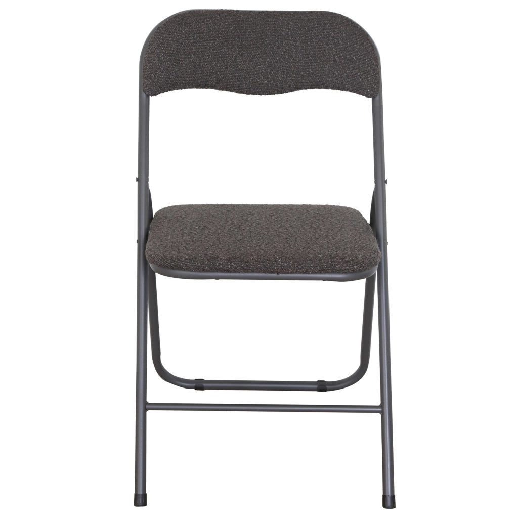 Sedia Pieghevole Imbottita Teddy  in Tessuto Bouclè da Interno Ufficio Casa Resistenti Ferro Leggere Colorate Co Grigio