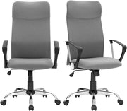 SONGMICS Set di 2 sedie da ufficio, sedia da ufficio ergonomica, sedia girevole, sedia per sala conferenze, rivestimento in tessuto, altezza e inclinazione regolabili, capacità di carico fino a 120