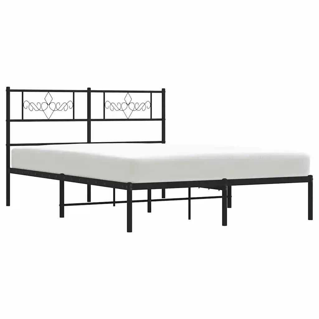 Giroletto con Testiera in Metallo Nero 150x200 cm 355269
